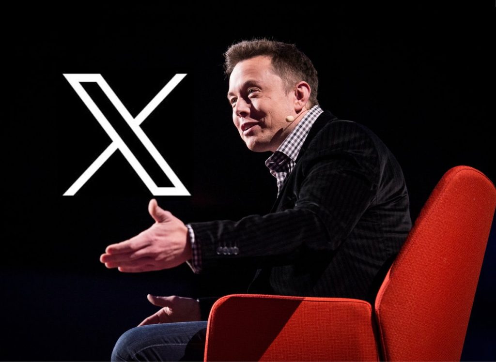 elon musk and x logo