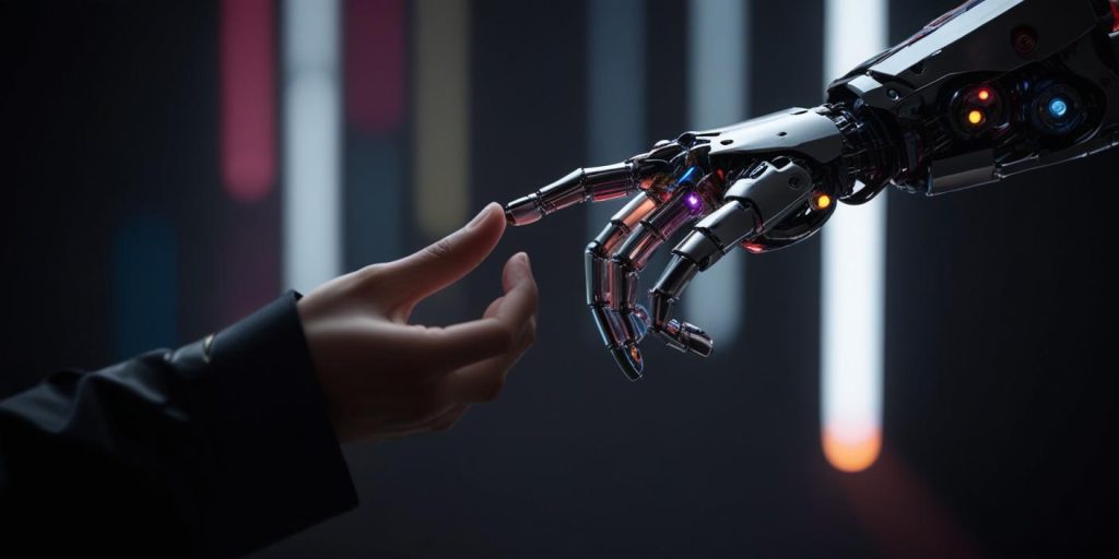 Robot Hand Touching Human Hand