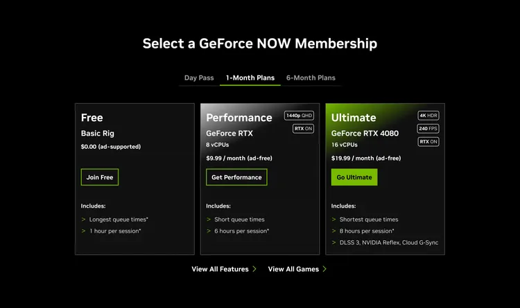 the geforce now membership options